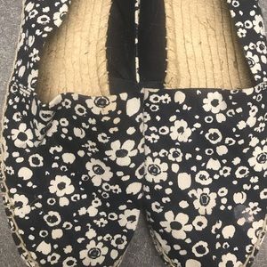 Tory Burch canvas espadrilles navy floral print